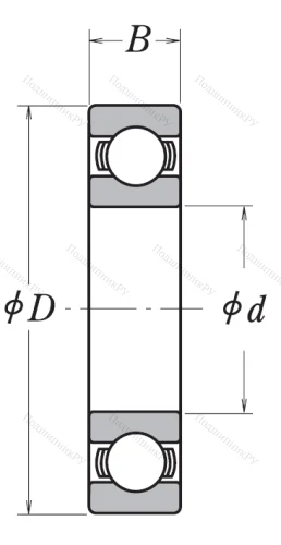 Однорядный шариковый подшипник 6922 от производителя  NSK