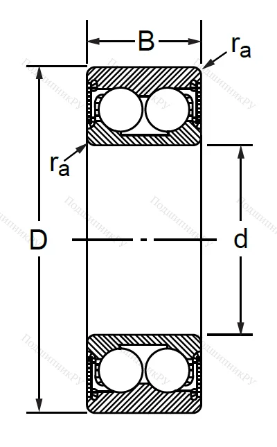Радиально-упорный шариковый подшипник 3056312 2RS (3312 A 2RSTN) в Екатеринбурге