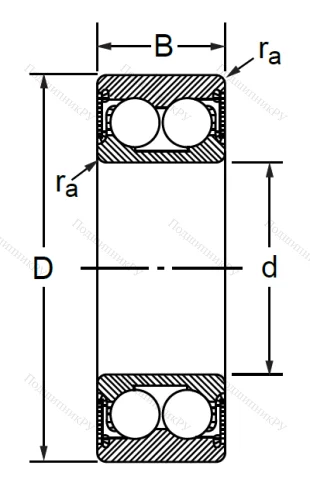 Радиально-упорный шариковый подшипник 3056306 2RS (3306 A 2RSTN) в Екатеринбурге