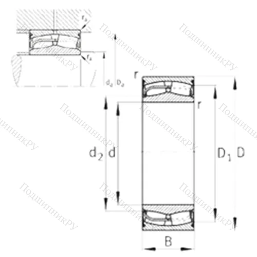 Подшипник роликовый радиальный самоцентрирующийся 24126-E 1-2VSR-H 40 от производителя  FAG