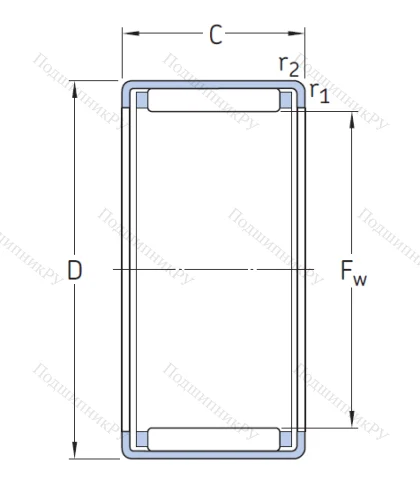 Игольчатый подшипник HK 2010 от производителя  SKF