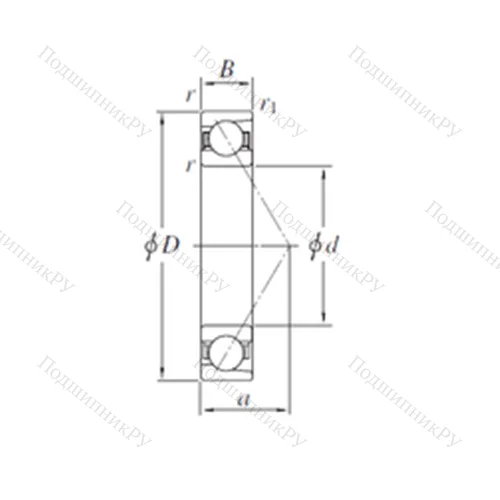 Подшипник шариковый радиально-упорный AC 8056B