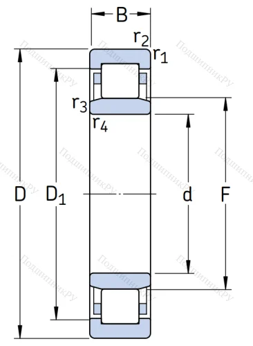 Роликовый цилиндрический подшипник NU 319 ECJ/C 3 от производителя  SKF