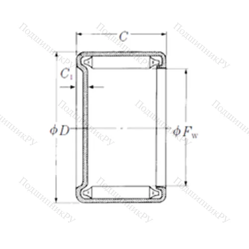 Подшипник игольчатый радиальный MF-59 от производителя  NSK Подшипник игольчатый радиальный MF-59 от производителя  NSK