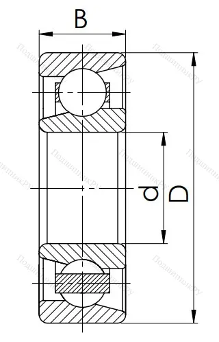 Радиально-упорный шариковый подшипник 46124 Л (7024 ACM) в Екатеринбурге