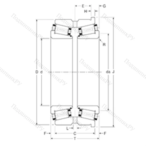 Подшипник роликовый радиально-упорный 123073X/123120XH от производителя  Gamet