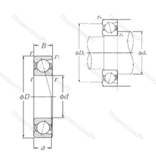 Подшипник шариковый радиально-упорный 7940