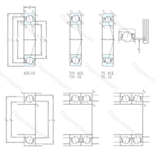 Подшипник шариковый радиально-упорный 71922 ACE/P 4A от производителя  SKF