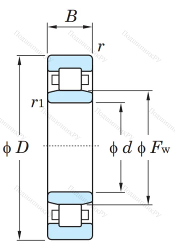 Роликовый цилиндрический подшипник NU 2218 от производителя  KOYO