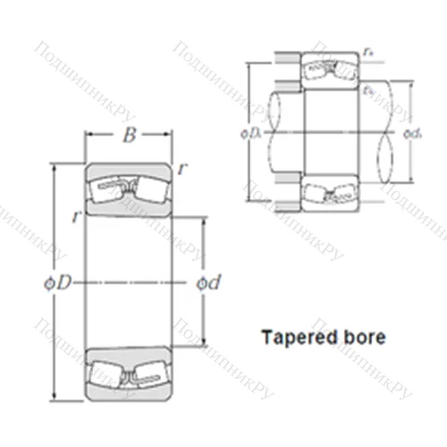 Подшипник роликовый радиальный самоцентрирующийся 23960K от производителя  NTN