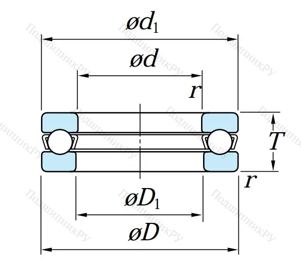 Упорный шариковый подшипник 51409