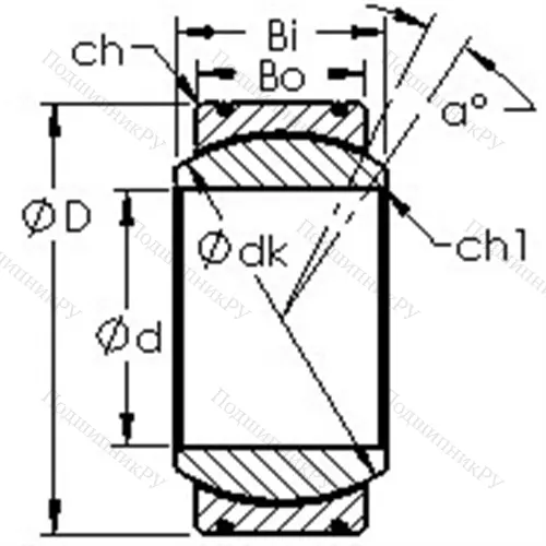 Подшипник скольжения сферический GE 100XT/X от производителя  AST