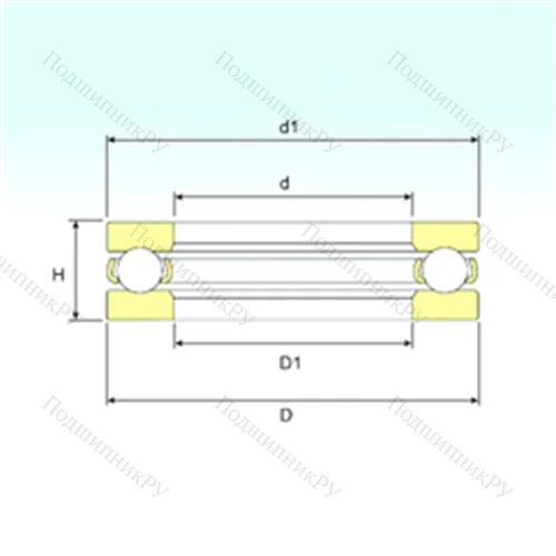 Подшипник шариковый упорный 51415 M от производителя  ISB