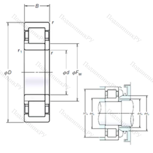 Подшипник роликовый радиальный NUP 2238EM
