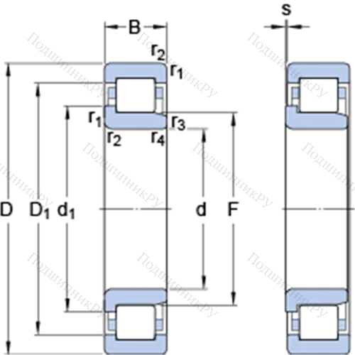 Однорядные цилиндрические роликоподшипники NJ 313 ECML