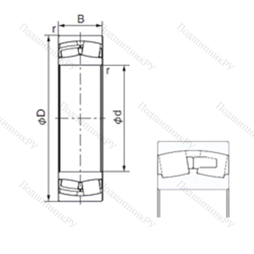 Подшипник роликовый радиальный 22252E