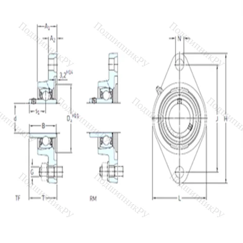Подшипниковый узел шариковый радиальный FYT 1.11/16 TF от производителя  SKF