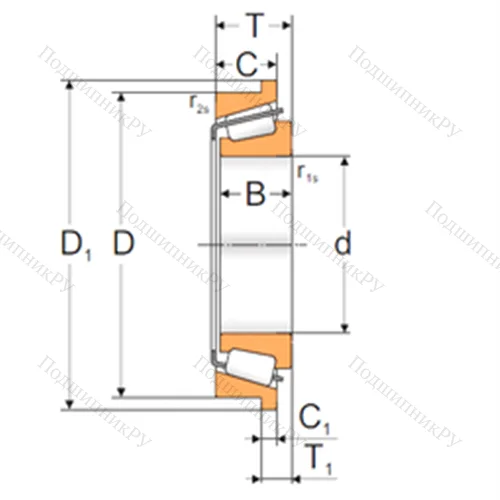 Подшипник роликовый радиально-упорный 32212R от производителя  MPZ