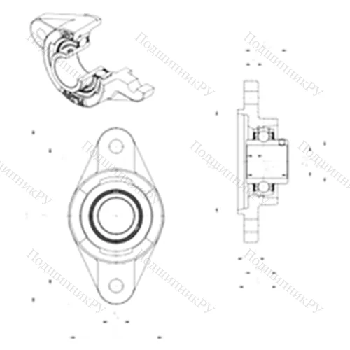 Подшипниковый узел шариковый радиальный UCFLZ 209 от производителя  SNR