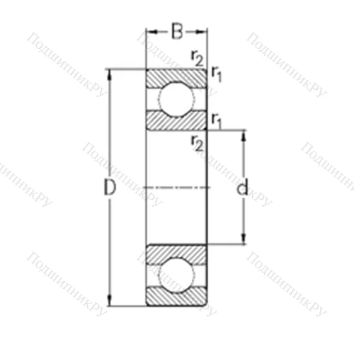 Подшипник шариковый радиальный 6056-M от производителя  NKE
