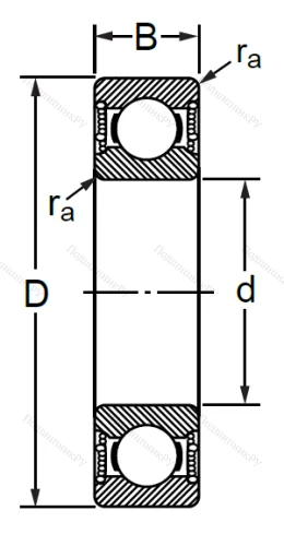 Шариковый однорядный подшипник 1000801 2RS (6801 2RS) в Екатеринбурге