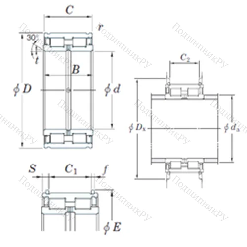 Подшипник роликовый радиальный DC 5013NR