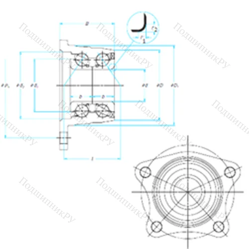 Подшипник шариковый радиально-упорный 30BWK 17