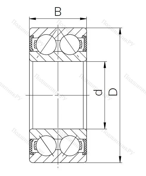 Радиально-упорный шариковый подшипник 3056205 2RS (3205 2RS) в Екатеринбурге
