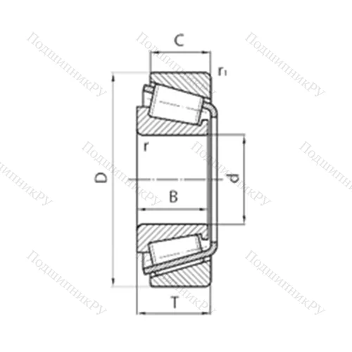 Подшипник роликовый радиально-упорный 329322