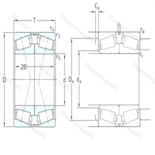 Подшипник роликовый радиально-упорный спаренный 32052X/DF от производителя  SKF Подшипник роликовый радиально-упорный спаренный 32052X/DF от производителя  SKF