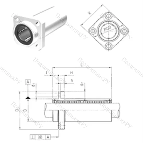 Подшипник шариковый линейный LMKP 13LUU от производителя  Samick