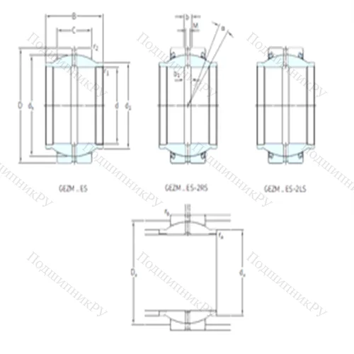Подшипник скольжения сферический GEZM 312ES-2LS от производителя  SKF