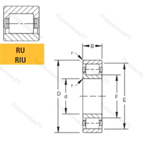 Подшипник роликовый радиальный 250RU 03