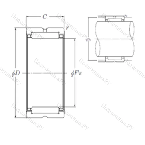 Подшипник игольчатый радиальный NK 95/36R от производителя  NTN