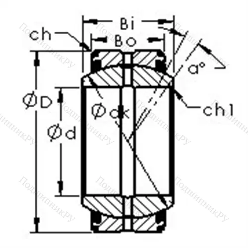 Подшипник скольжения сферический GEC 440XS-2RS от производителя  AST Подшипник скольжения сферический GEC 440XS-2RS от производителя  AST