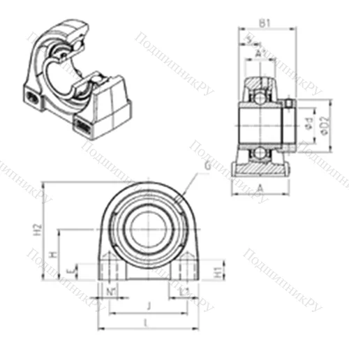 Подшипниковый узел шариковый радиальный EXPG 211 от производителя  SNR