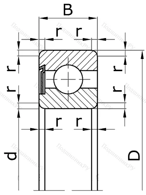 Шариковый однорядный подшипник 60208 (6208 Z) в Екатеринбурге