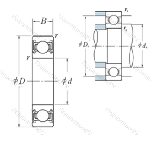 Подшипник шариковый радиальный 6911VV