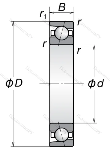 Однорядный шариковый подшипник 7015 A (46115 Л  ГОСТ) от производителя  NSK