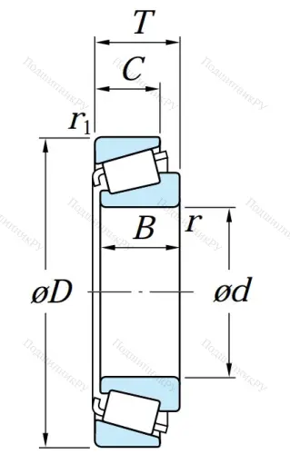 Конический роликовый подшипник HC 33207 JR от производителя  KOYO Конический роликовый подшипник HC 33207 JR от производителя  KOYO