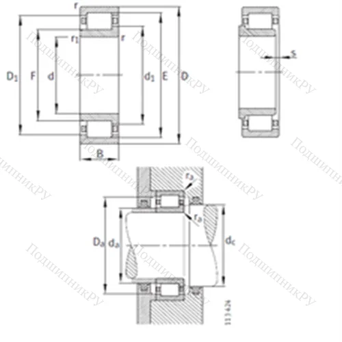 Подшипник роликовый радиальный NJ 356-E-M 1 от производителя  FAG