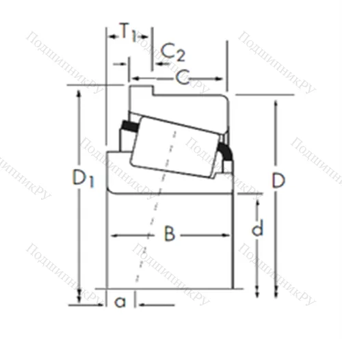Подшипник роликовый радиально-упорный 09067/09195AB от производителя  TIMKEN