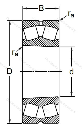 Сферический роликовый подшипник с конической посадкой на вал 113618 АМН (22318 KMBW 33) в Екатеринбурге