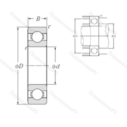 Подшипник шариковый радиальный 6705 от производителя  NTN
