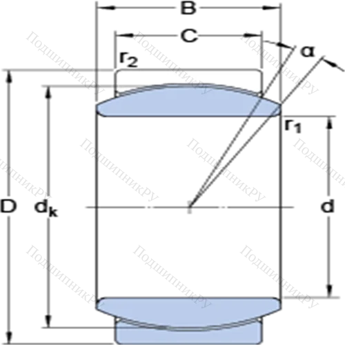 Радиальные сферические подшипники скольжения с контактными поверхностями сталь/сталь, требующие техобслуживания GE 10 C