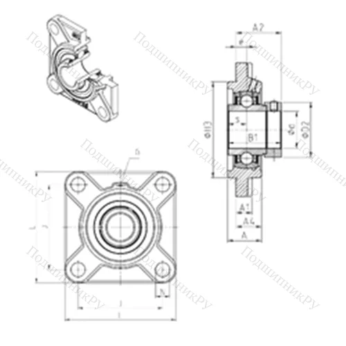 Подшипниковый узел шариковый радиальный EXFS 317 от производителя  SNR