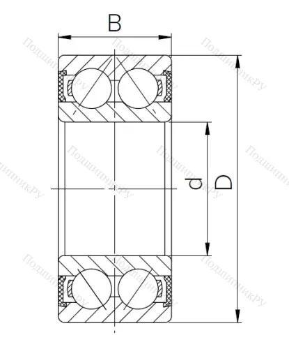 Радиально-упорный шариковый подшипник 3056307 2RS (3307 2RS) в Екатеринбурге