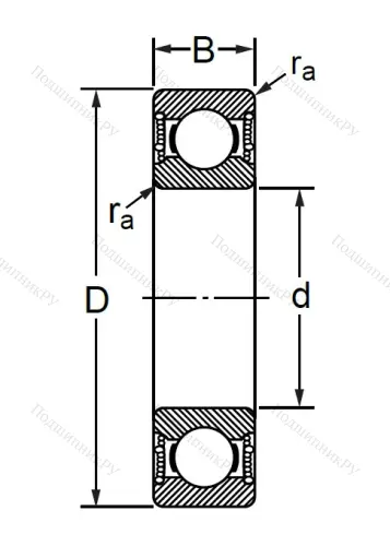 Шариковый однорядный подшипник 76-180102 (6002 2RSC 3) в Екатеринбурге