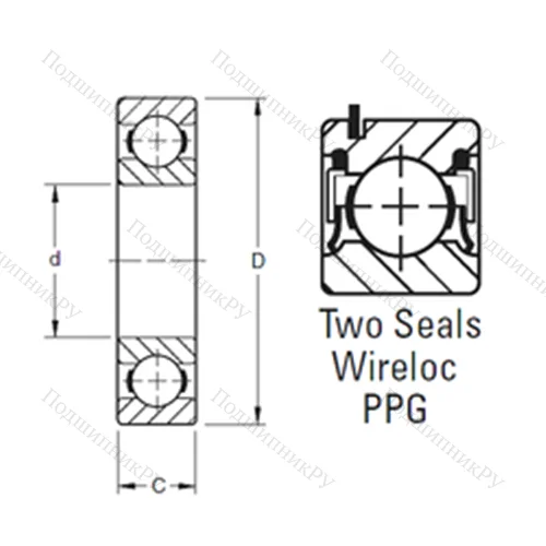 Подшипник шариковый радиальный S 1PPG 7