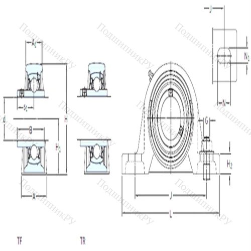 Подшипниковый узел шариковый радиальный SY 1.3/8 TF от производителя  SKF
